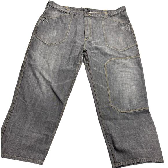 Y2K VTG Sean John Jeans Wide Leg Baggy Hip Hop Carpenter Mens Sz 50B Gray Denim - Picture 3 of 11